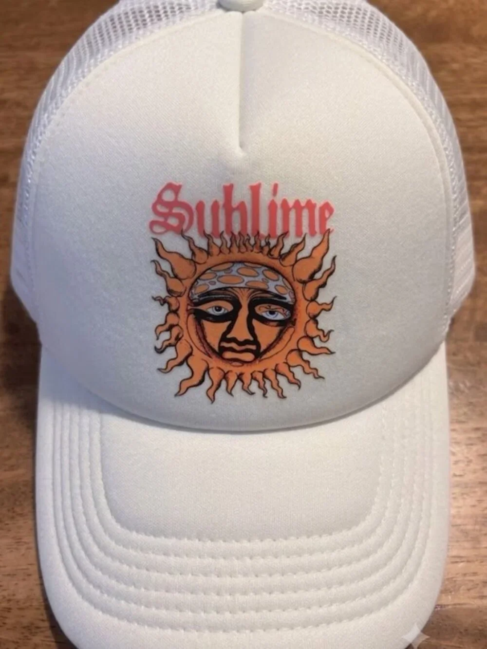 Retro Sublime Band Sun Logo Printed White Foam Trucker Hat Snapback Cap Ska Punk